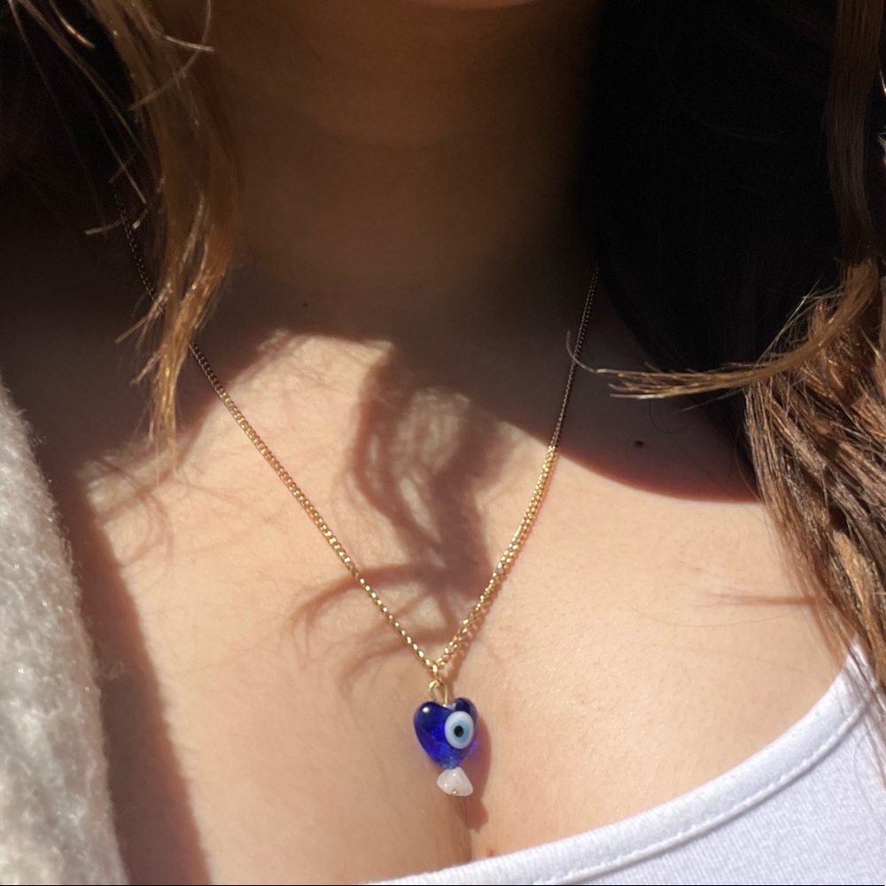 NWT Evil eye 18K gold plated necklace